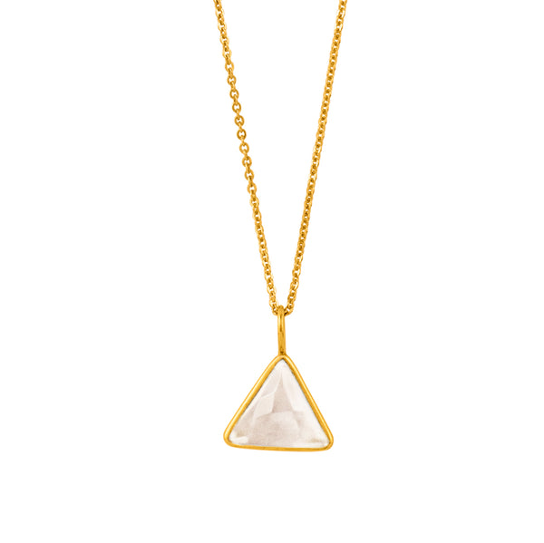 Triad Necklace in Clear Quartz & Gold