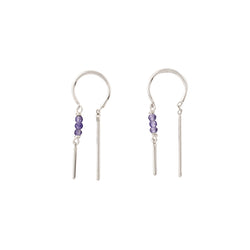 Stony Tiny Dancer Threaders in Iolite & Silver - 1" L