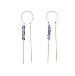 Stony Tiny Dancer Threaders in Iolite & Silver - 1 1/2" L