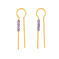 Stony Tiny Dancer Threaders in Iolite & Gold - 1 1/2" L