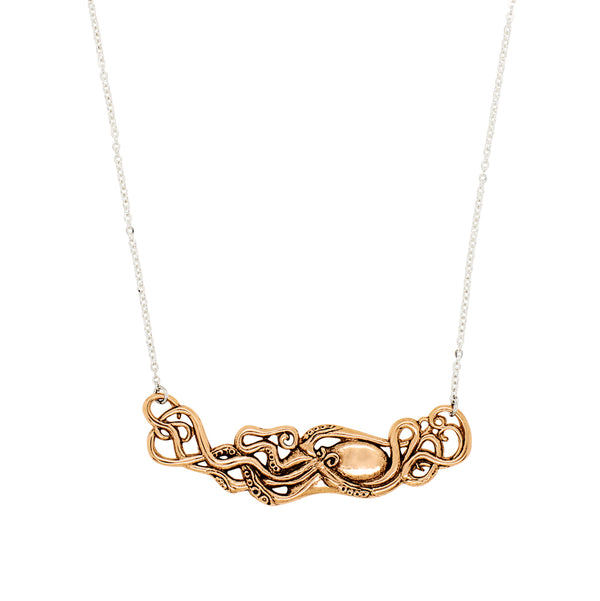 Octopus Necklace in Bronze