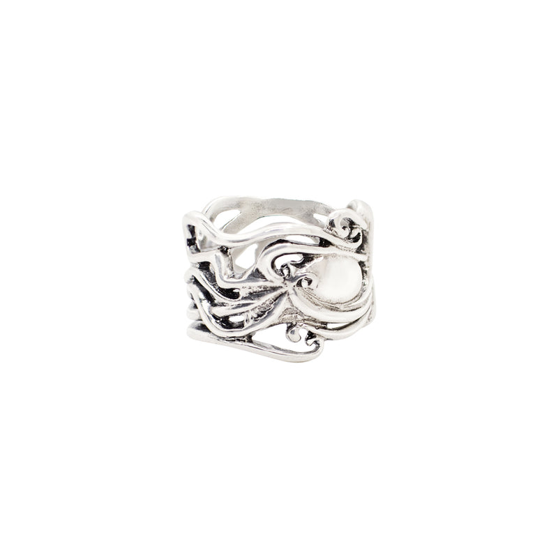 Band of Octopus Ring in Silver