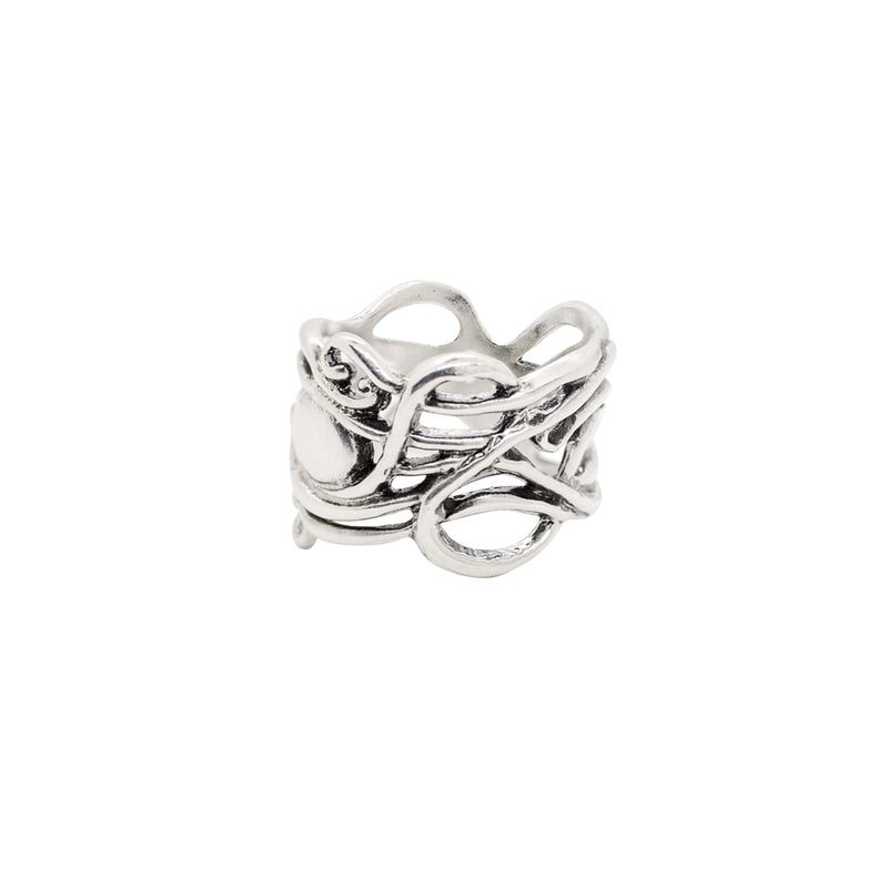 Band of Octopus Ring in Silver