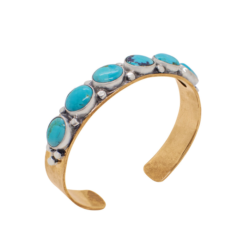 Turquoise Railroad Bracelet in Blue Turquoise