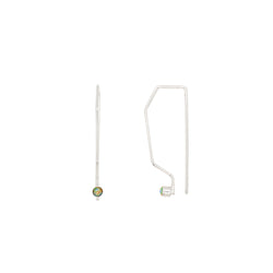 You're Hooked Geo Threader Earrings in Opal & Silver
