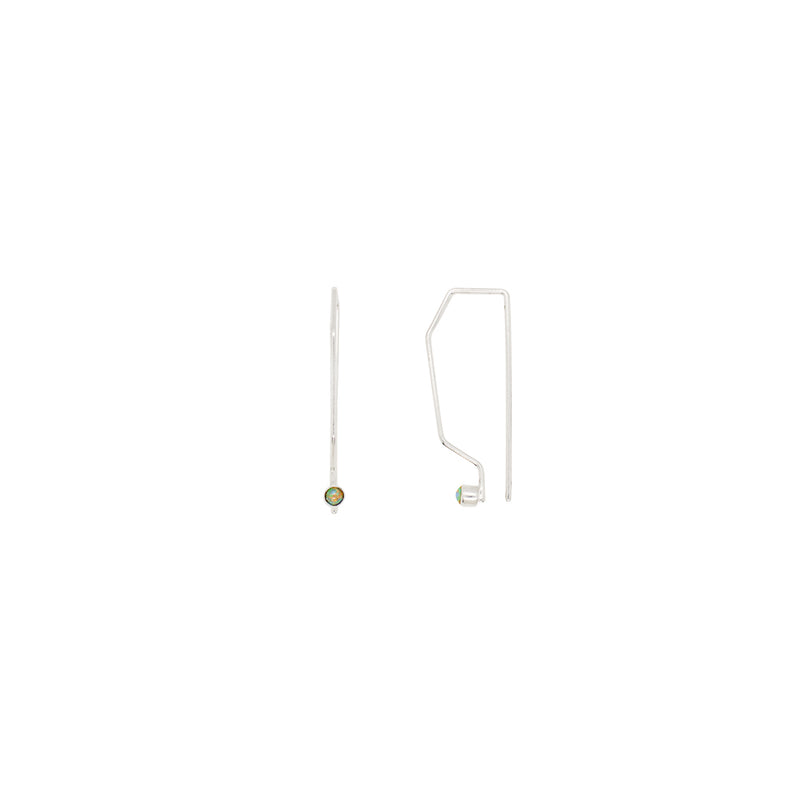 You're Hooked Geo Threader Earrings in Opal & Silver