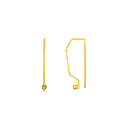 You're Hooked Geo Threader Earrings in Opal & Gold