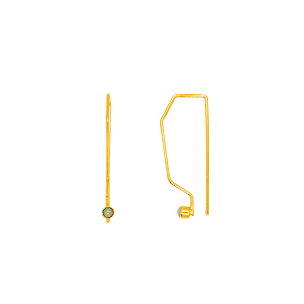You're Hooked Geo Threader Earrings in Opal & Gold