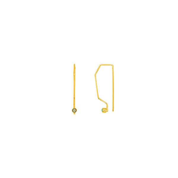 You're Hooked Geo Threader Earrings in Opal & Gold