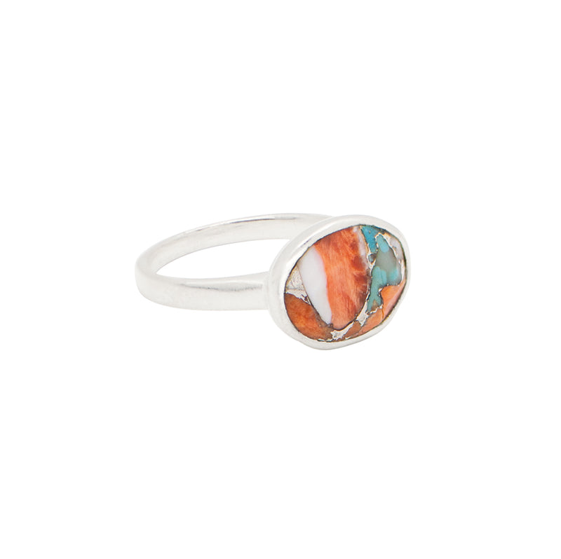 Cenote Ring in Spiny Oyster Turquoise