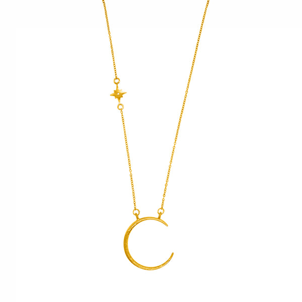 Crescent Moon Necklace in Gold