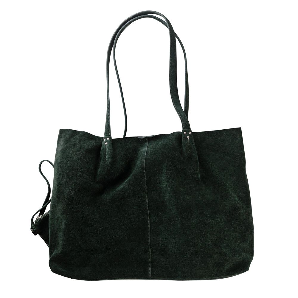 Super Slouch Tote in Black Forest Suede