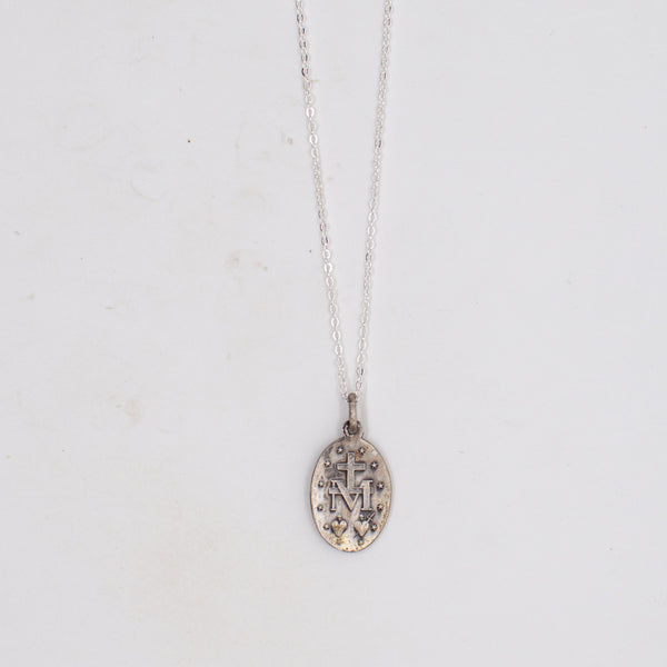 Vintage Saint Medal Mary Lourdes v1