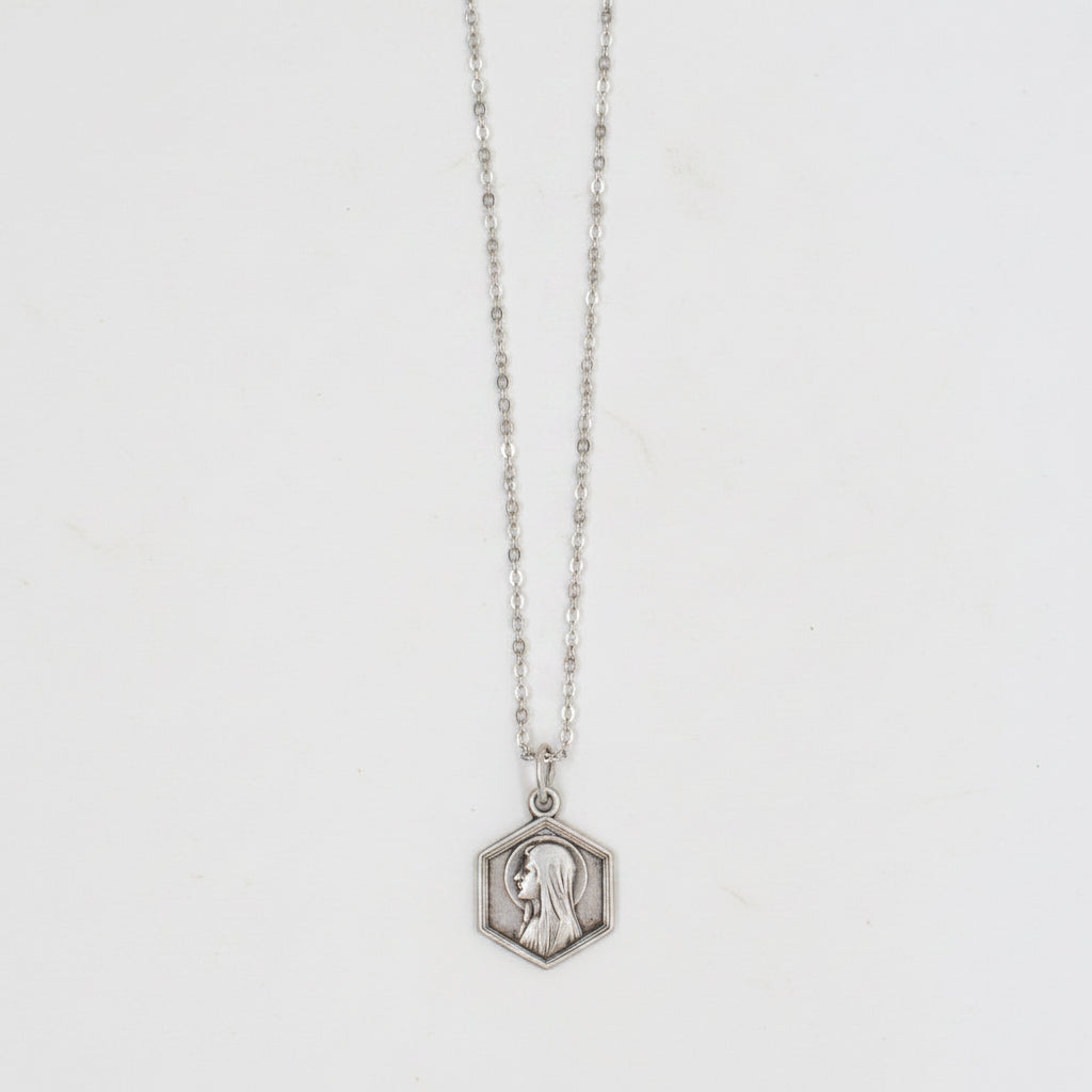 Vintage Saint Medal Mary Lourdes v22