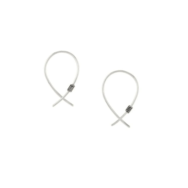 Do The Twist Earrings in Silver & Antiqued Sterling - Small