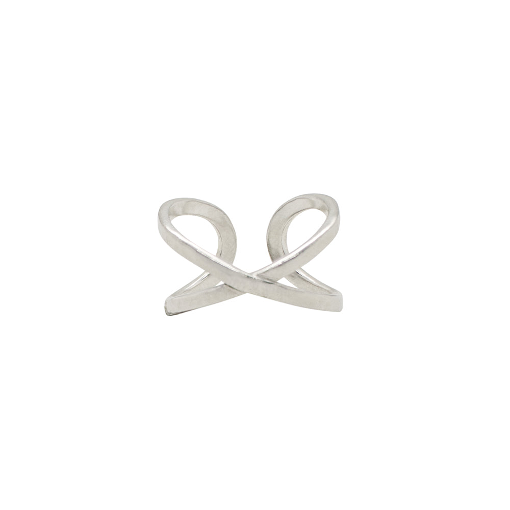 Infinity "X" Ring in Silver