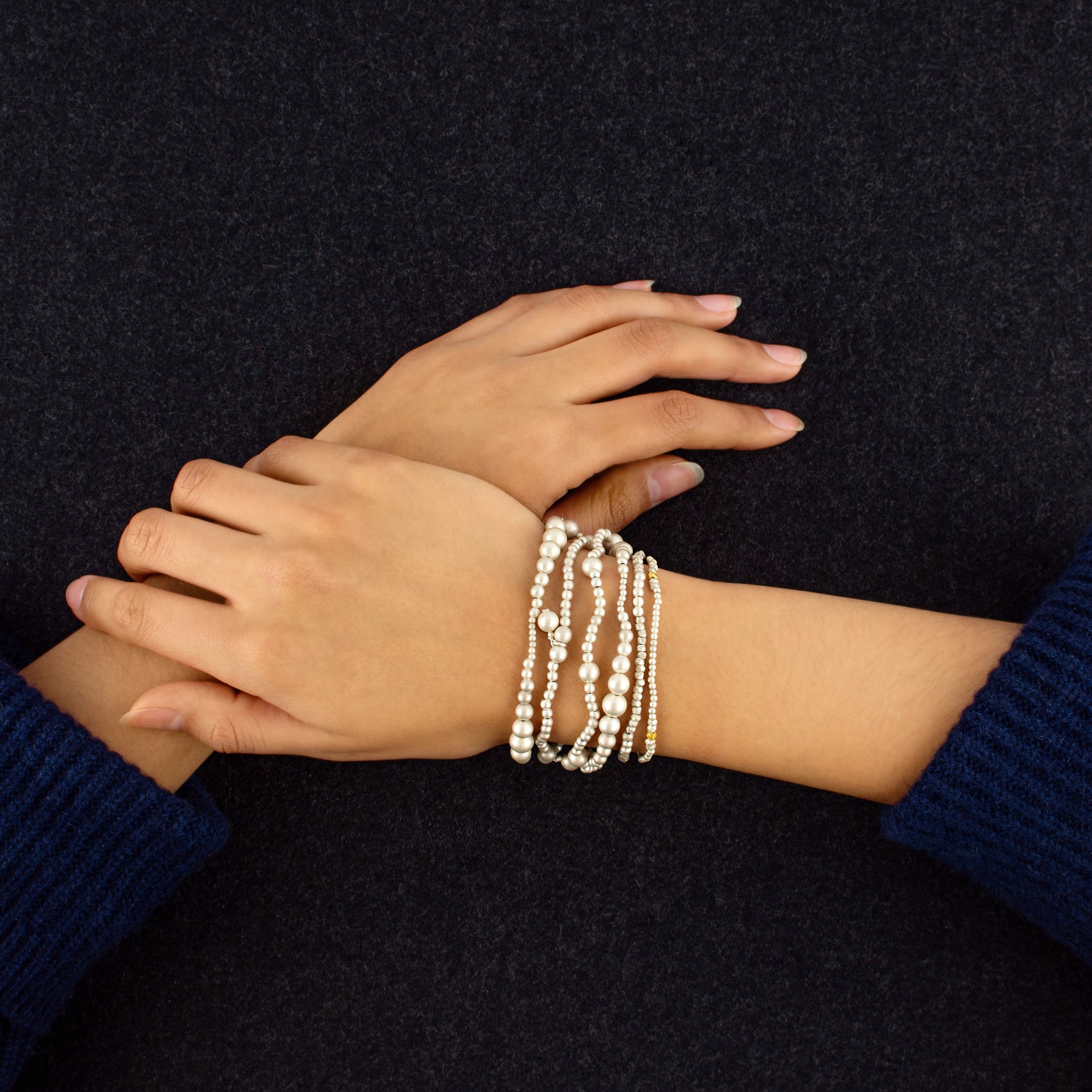 Smoldering Silver Bonfire Bracelet Set