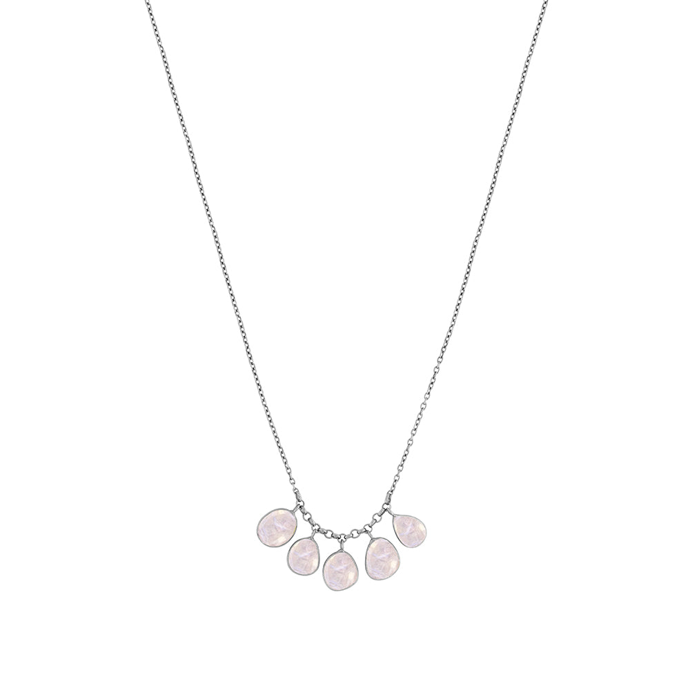 Moon Drops Necklace in Silver