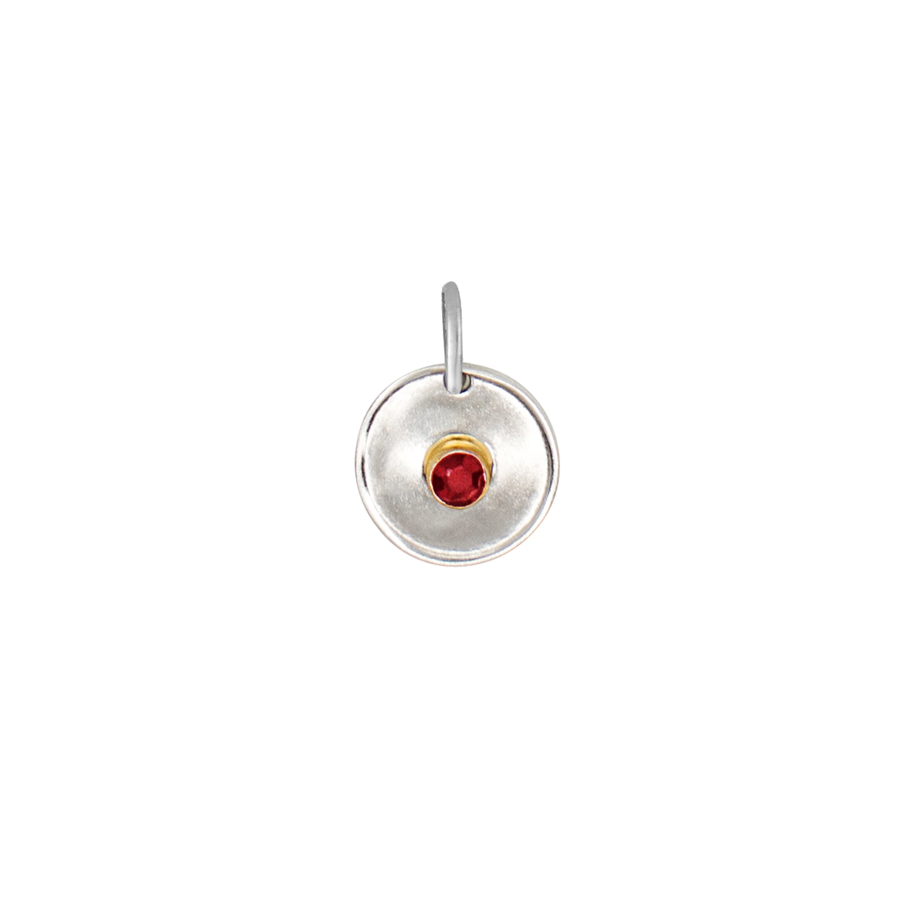 Natural Talent Birthstone Charm Pendant in Silver - July/ Ruby