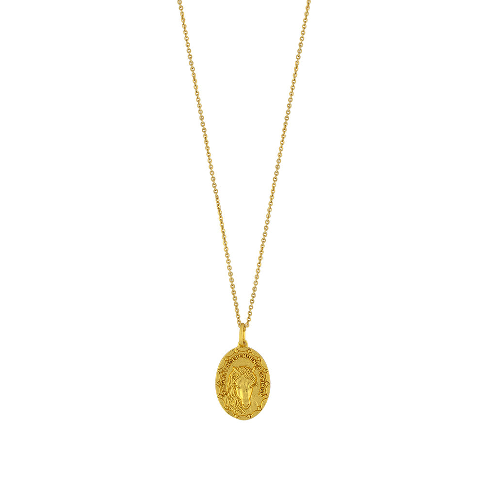 Nature Saint Necklace in Gold - Horse