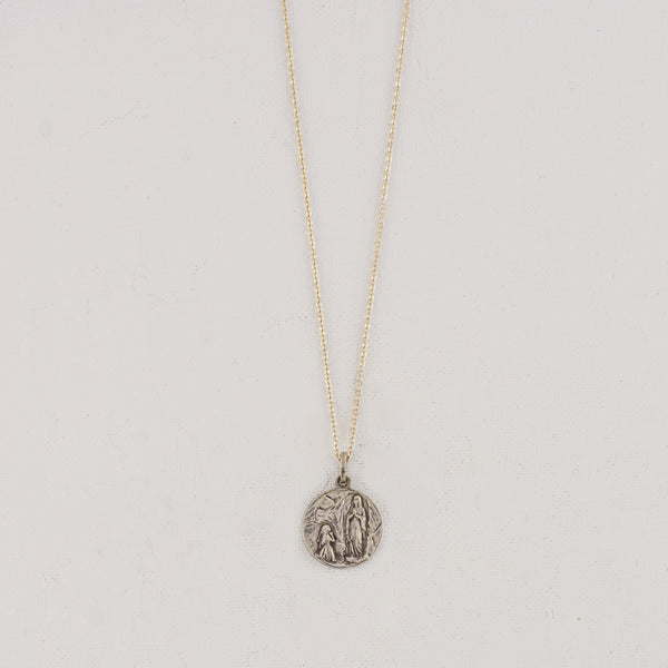 Vintage Saint Medal Our Lady Lourdes v62