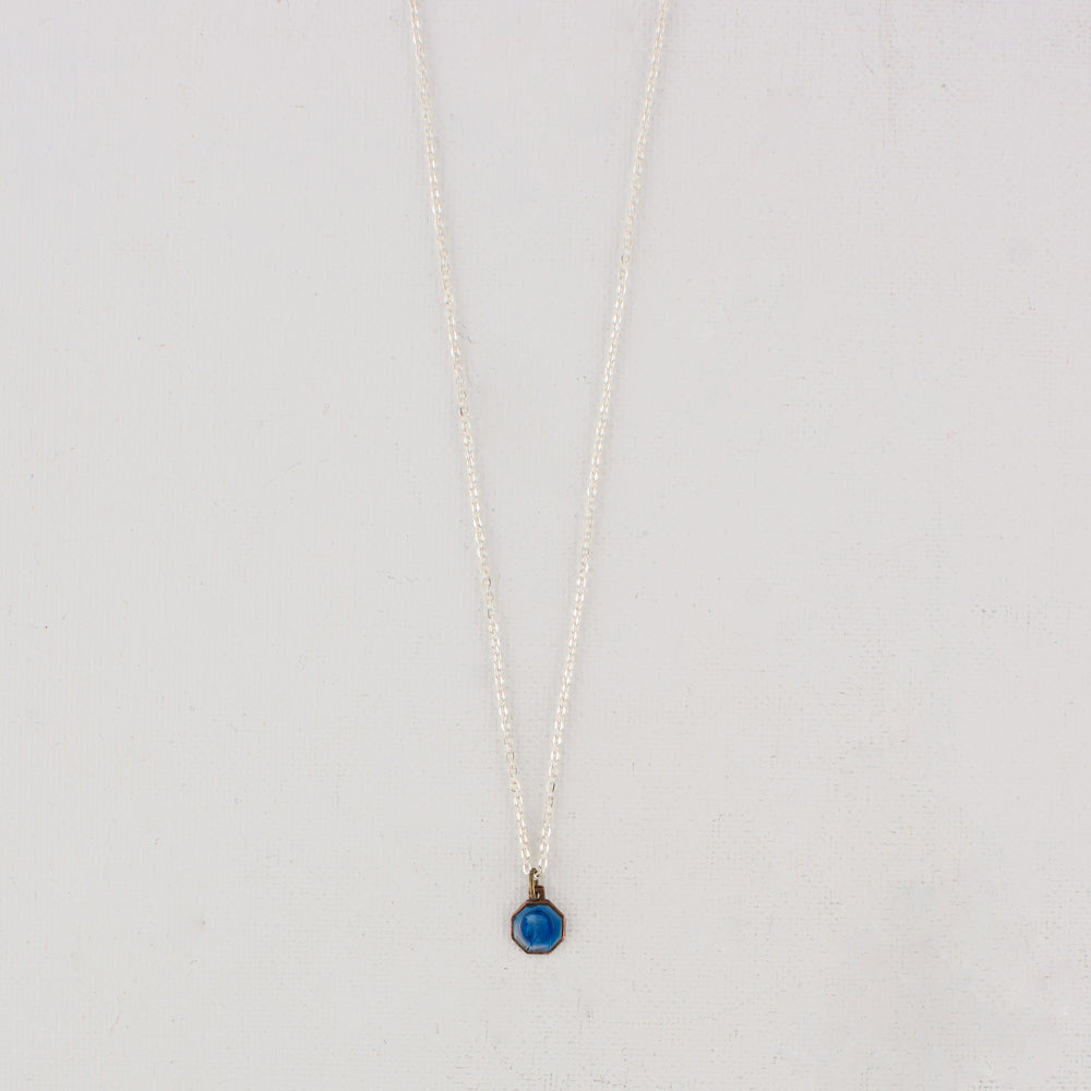 Vintage Our Lady Lourdes Blue Enamel v64