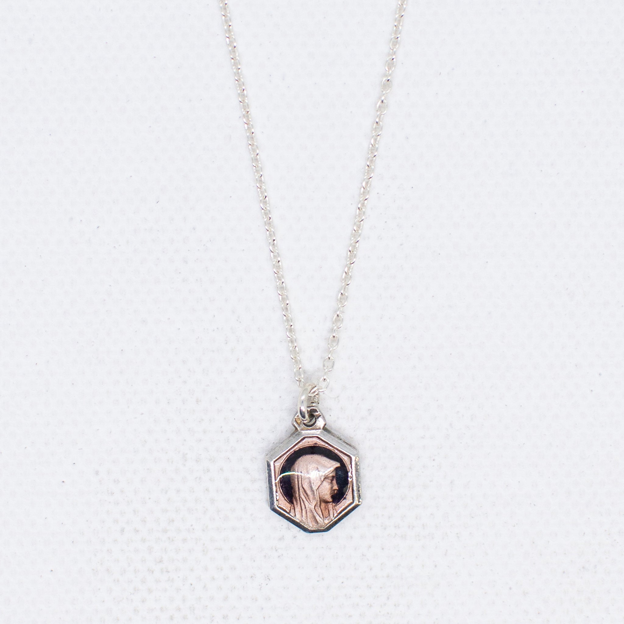 Vintage Medal Pink Enamel Lourdes v191