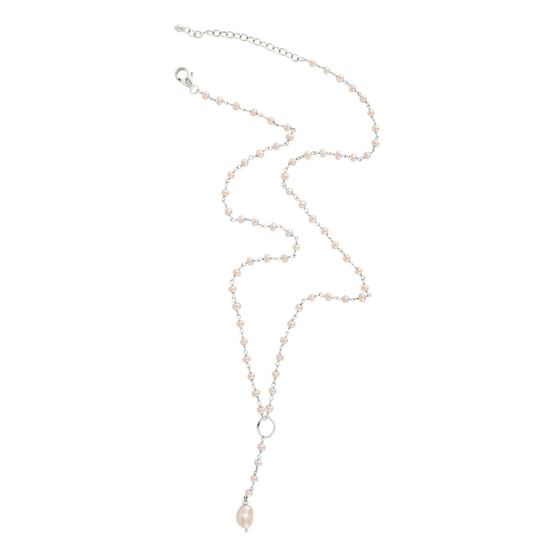In My Orbit Necklace in Pearl & Silver