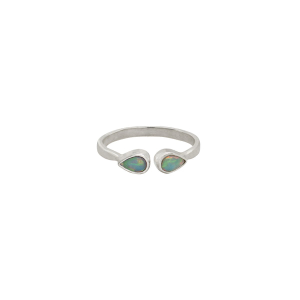 The Eyes Have It Stacker Ring in Opal & Silver