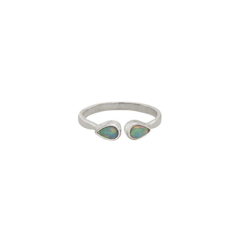 The Eyes Have It Stacker Ring in Opal & Silver