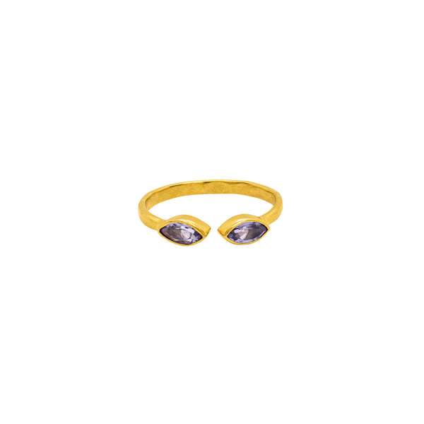 The Eyes Have It Stacker Ring in Iolite & Gold