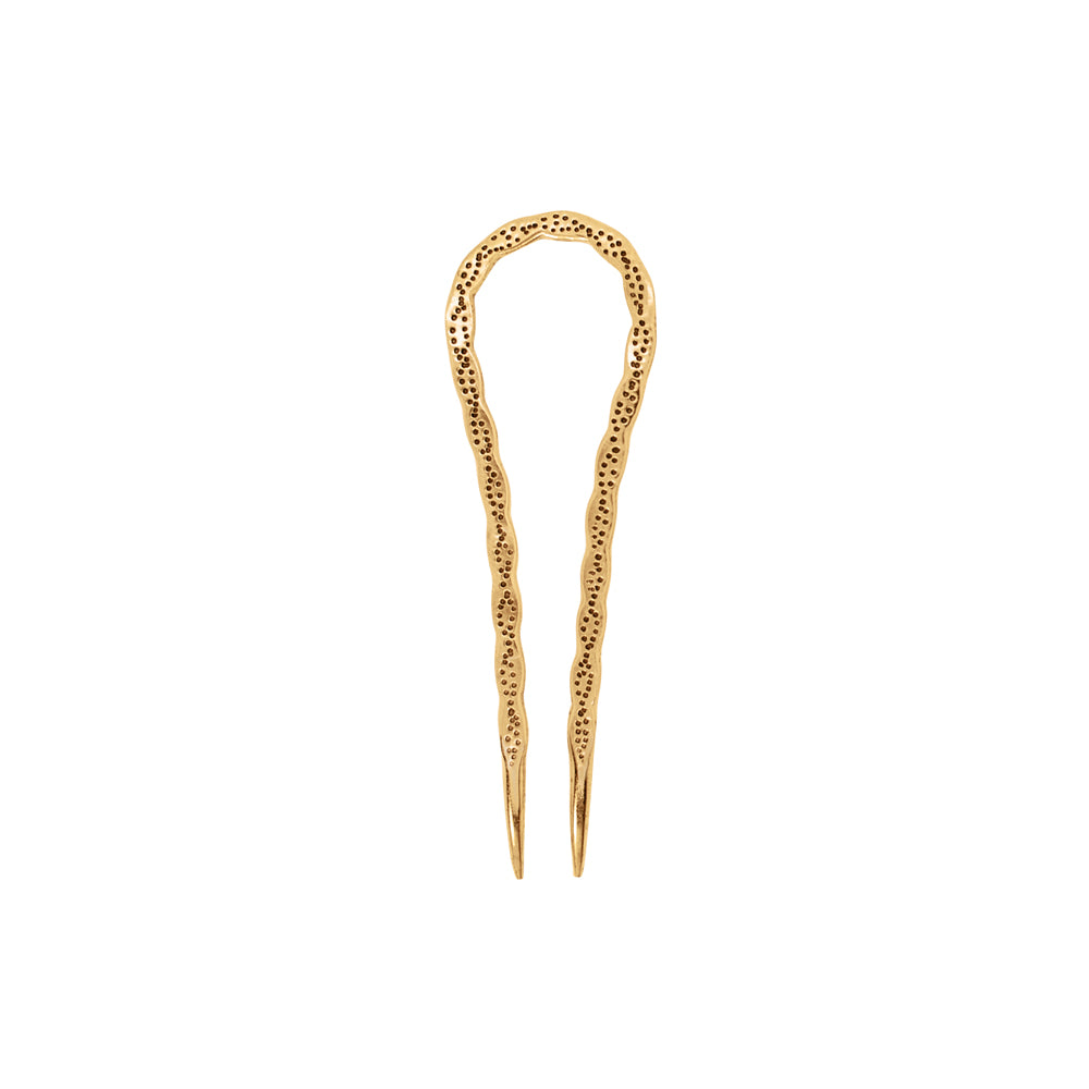 Hand-Tooled Hair Pin in Bronze - Small