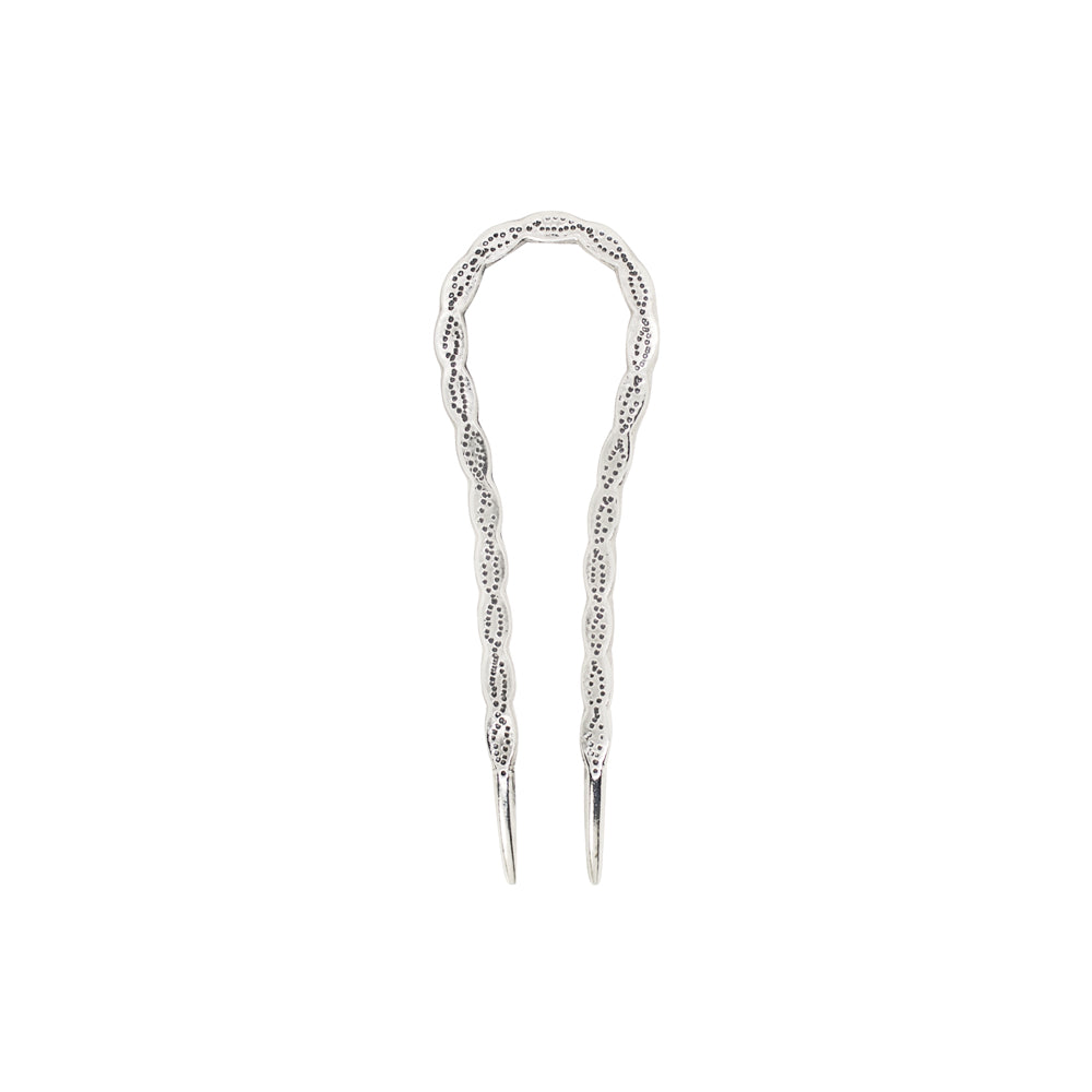 Hand-Tooled Hair Pin in Silver - Small