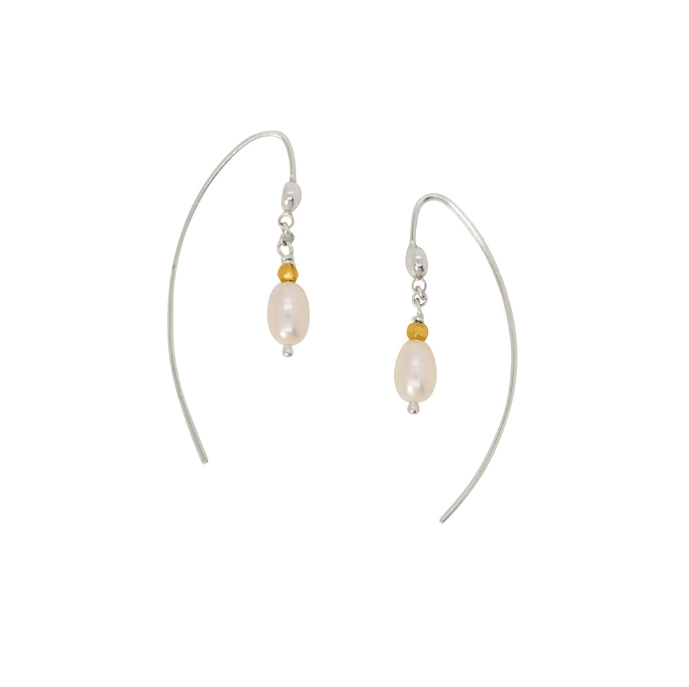 Pearl Wafer Curve Earrings