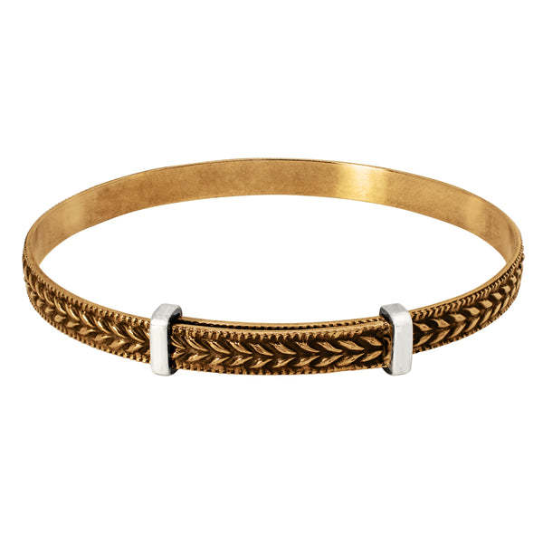 Cinching Belt Bangle in Antiqued Bronze - Braided Pattern