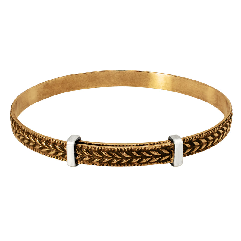 Cinching Belt Bangle in Antiqued Bronze - Braided Pattern