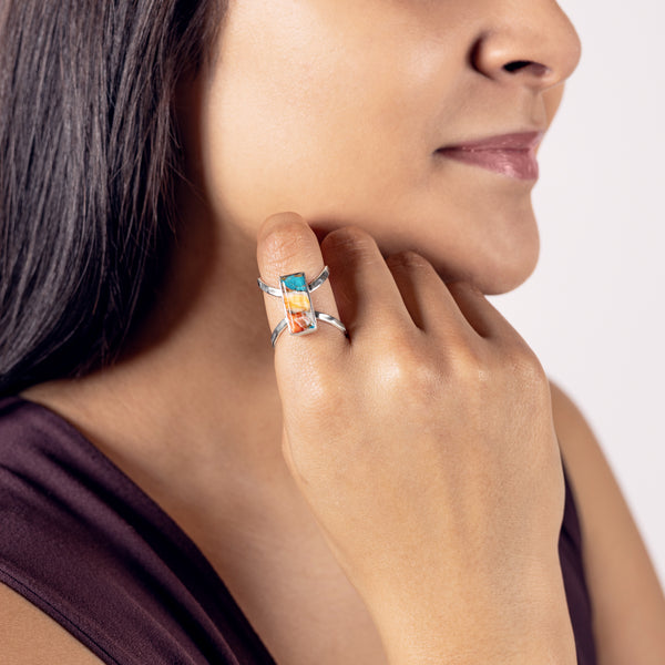 Infinity Turquoise Ring in Silver