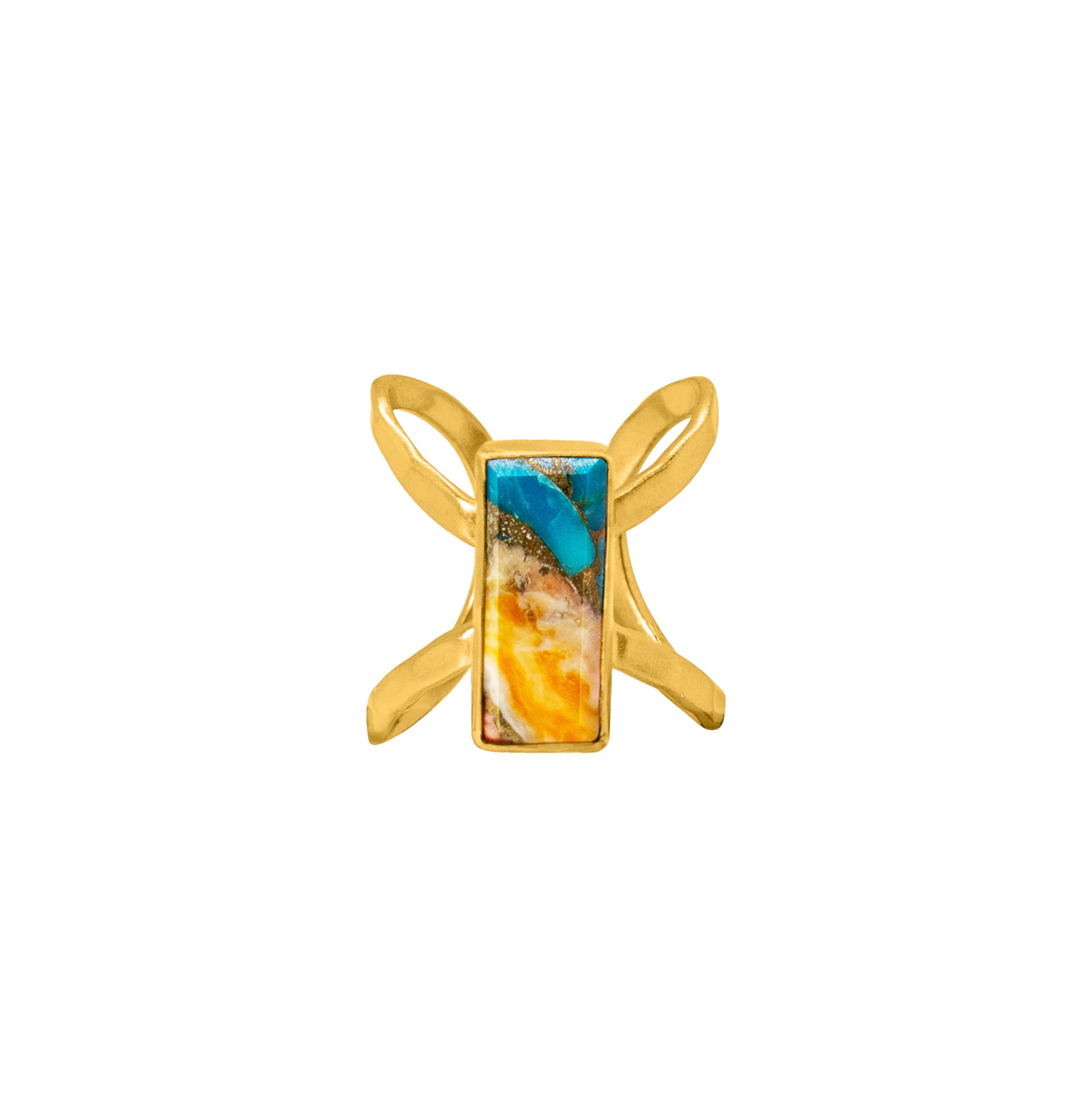 Infinity Turquoise Ring in Gold