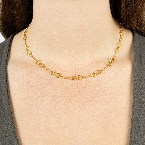 Snaffle Bit Chain Necklace in Gold