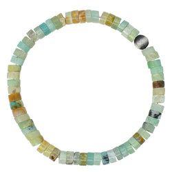 Stone & Sterling Stretch Bracelet in Amazonite