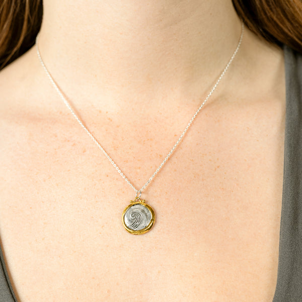 Two-Tone Wave Pendant