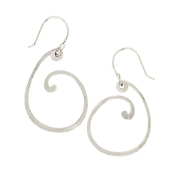 Spiral Wave Earrings in Silver