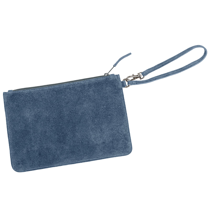 Soft Satchel Bag in Dusty Blue Suede | Available to Ship May 20, 2025