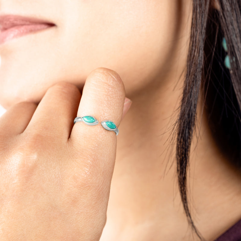 The Eyes Have It Stacker Ring in Turquoise & Silver
