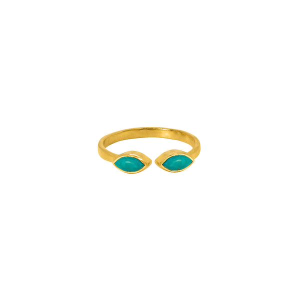 The Eyes Have It Stacker Ring in Turquoise & Gold