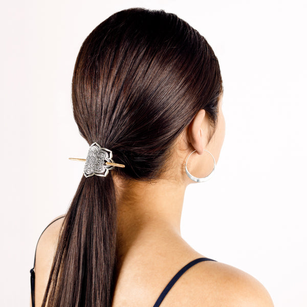Mandala Pony Cover in Antiqued Silver & Bronze