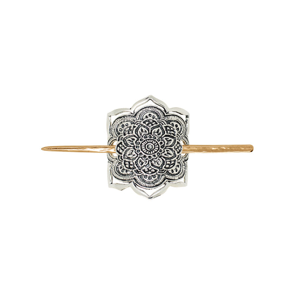 Mandala Pony Cover in Antiqued Silver & Bronze