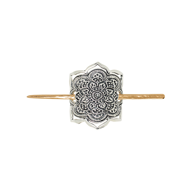 Mandala Pony Cover in Antiqued Silver & Bronze