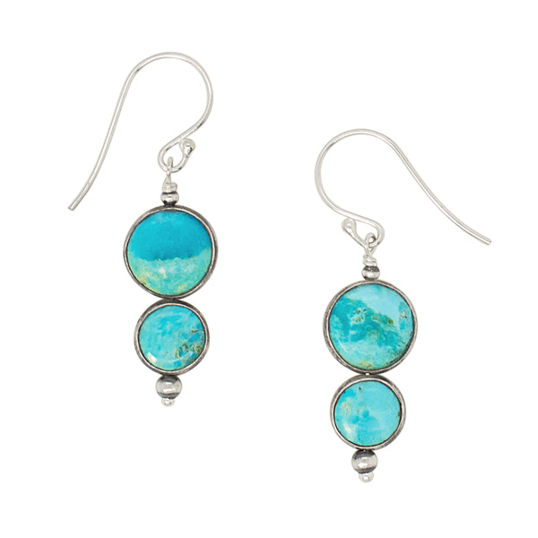 Stacked Turquoise Bonfire Coin Earrings
