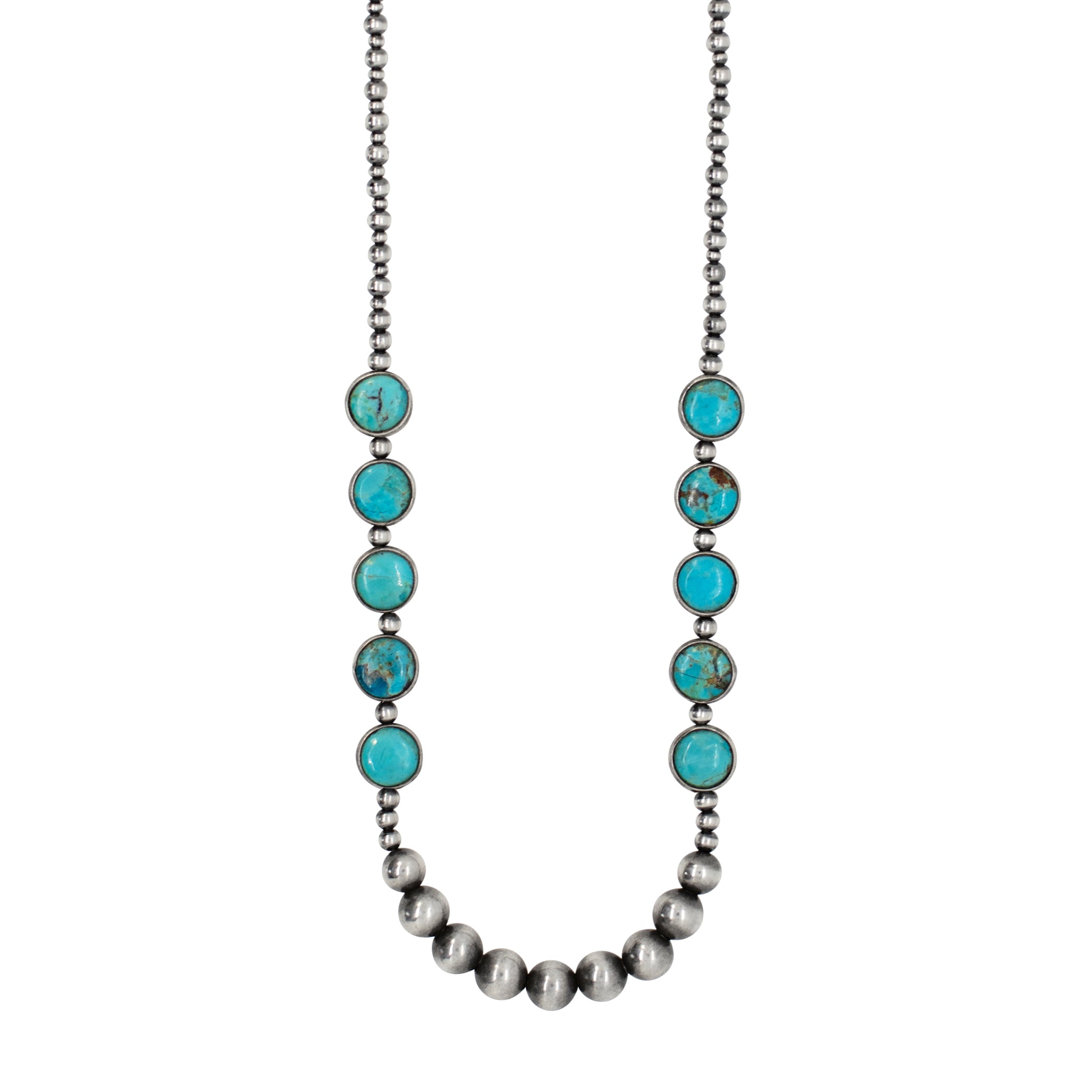 Side Stacked Bonfire Turquoise Coin Necklace | Available to ship June 20, 2025